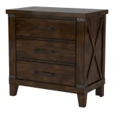 Zavior Rustic Dark Walnut Panel Bed and Nightstand Set thumbnail 8