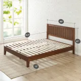 Zavior Espresso Solid Wood Platform Bed with Storage Drawers thumbnail 4