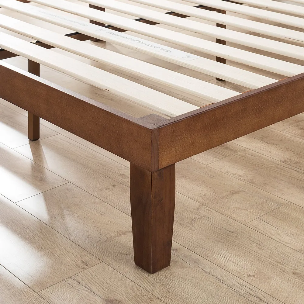 Zavior Espresso Solid Wood Platform Bed with Storage Drawers