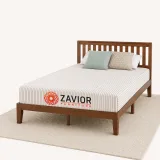 Zavior Espresso Solid Wood Platform Bed with Storage Drawers thumbnail 1