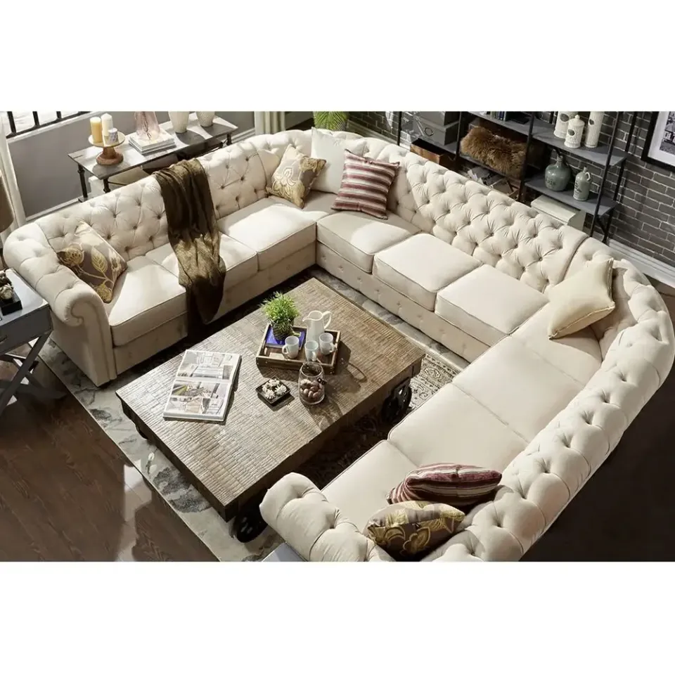 Chesterfield 11-Seat U-Shaped Sectional Sofa – Luxury Seating for Dubai Homes – furniture - product image 3