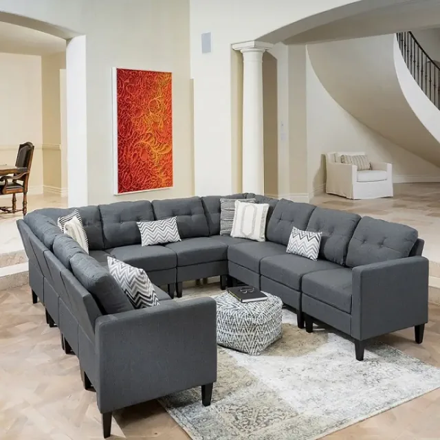 Modern 10-piece U-shaped Sectional Sofa – Stylish & Comfortable for Your Home in Dubai – furniture