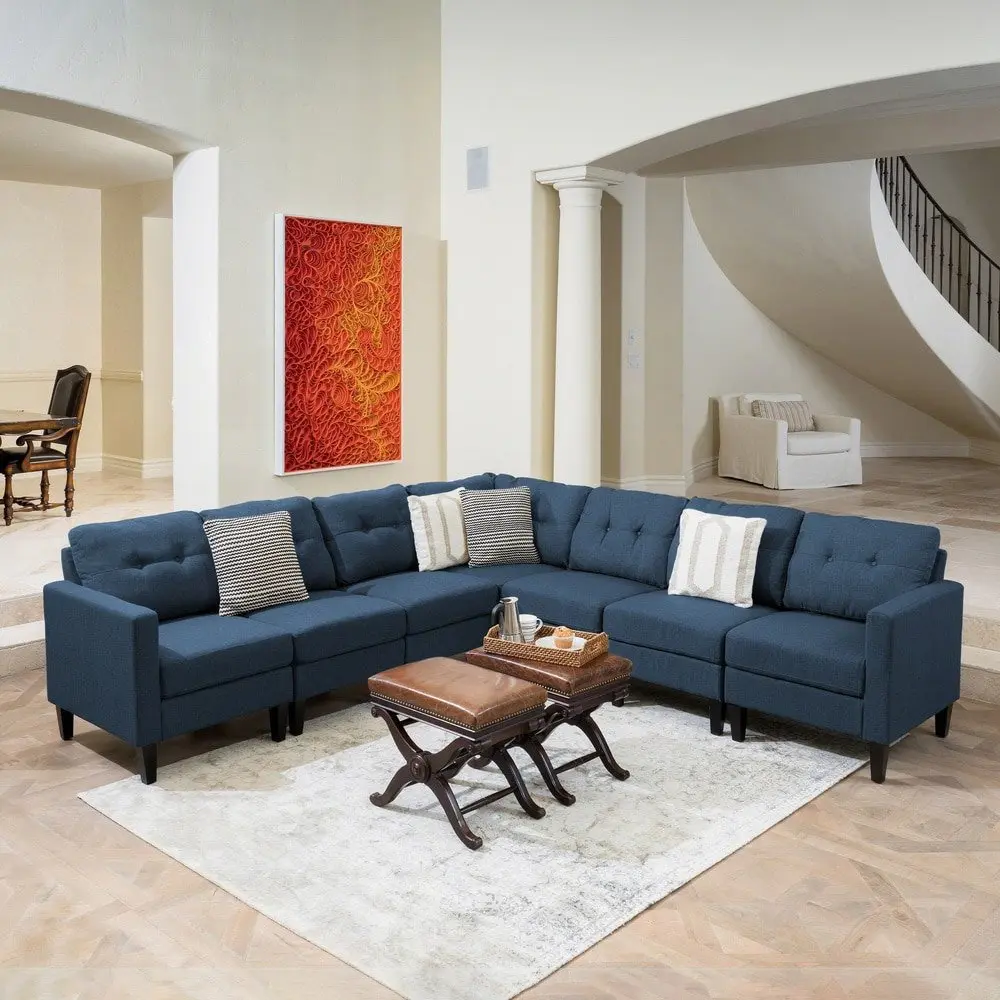 Emmie Mid Century Modern 7-piece Sectional Sofa Set – furniture