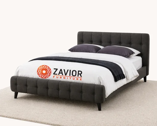 Zavior Fabric Upholstered Tufted Bed
