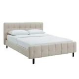 Zavior Fabric Upholstered Tufted Bed thumbnail 4