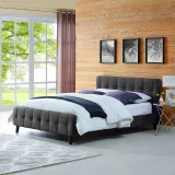 Zavior Fabric Upholstered Tufted Bed thumbnail 2