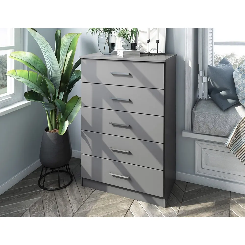 Solid Ply Wood Metro 5 drawer Chest – furniture