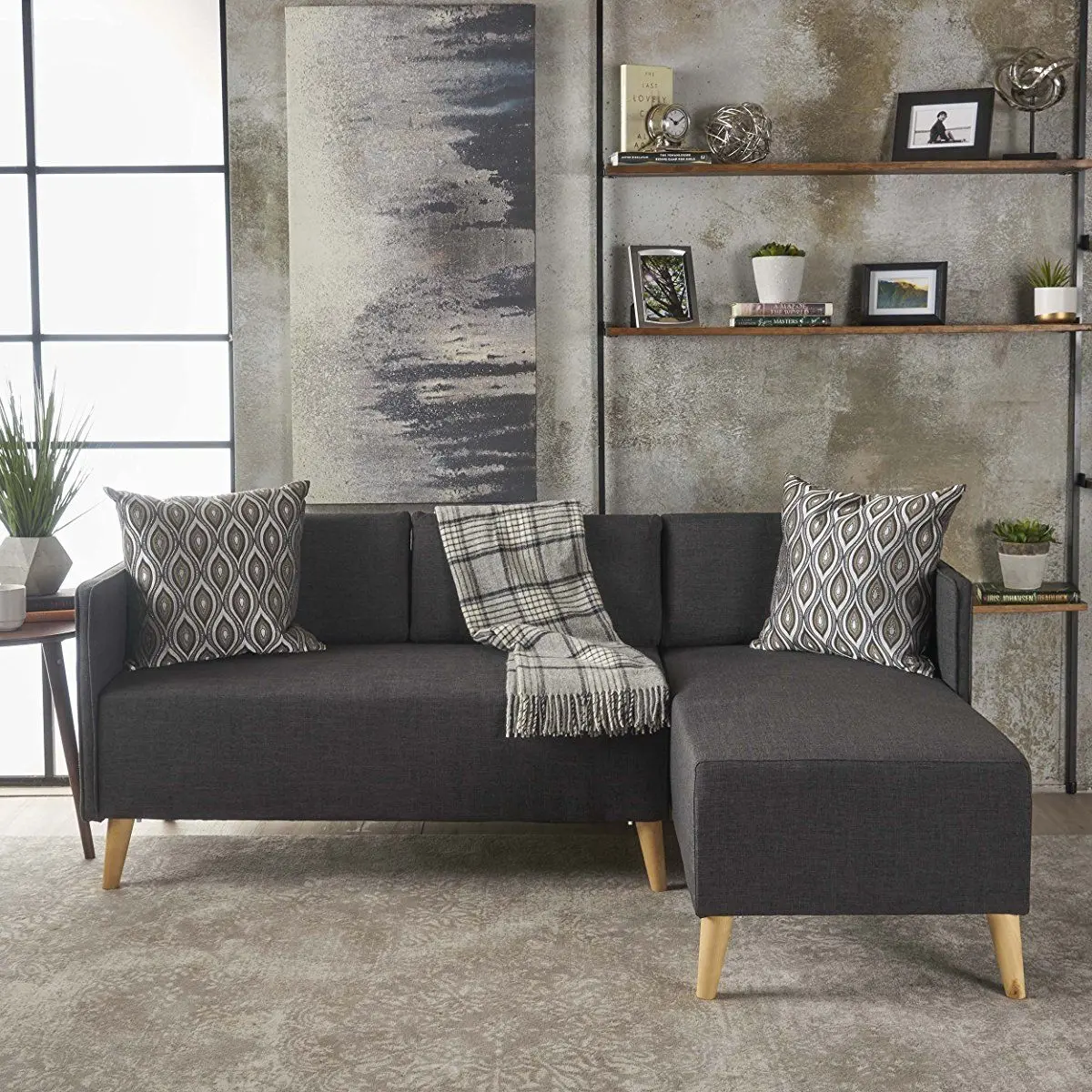 Augustus Mid-century Modern Fabric Chaise Sectional – furniture