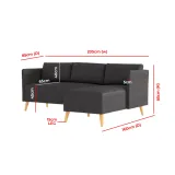 Augustus Mid-century Modern Fabric Chaise Sectional – furniture thumbnail 6
