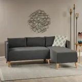 Augustus Mid-century Modern Fabric Chaise Sectional – furniture thumbnail 7