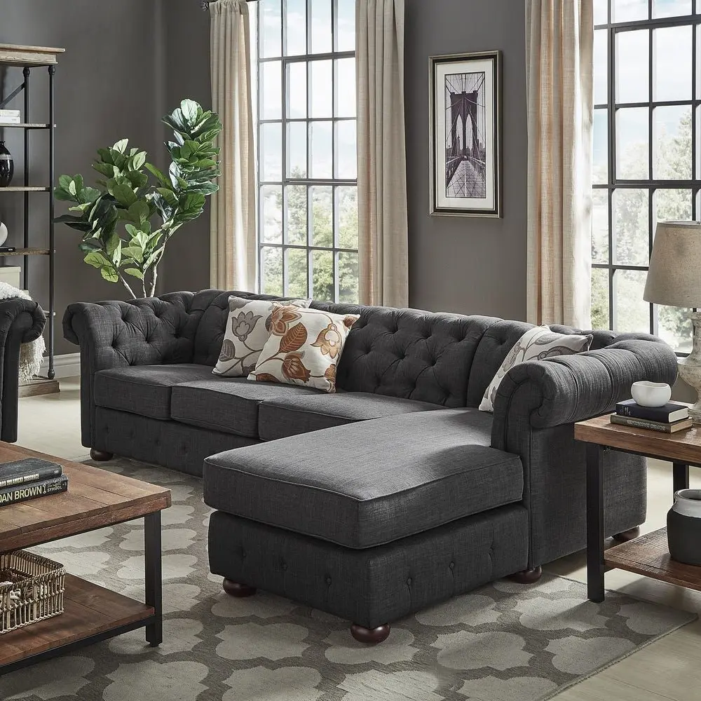 Chesterfield 4-Seat Sofa and Chaise – furniture