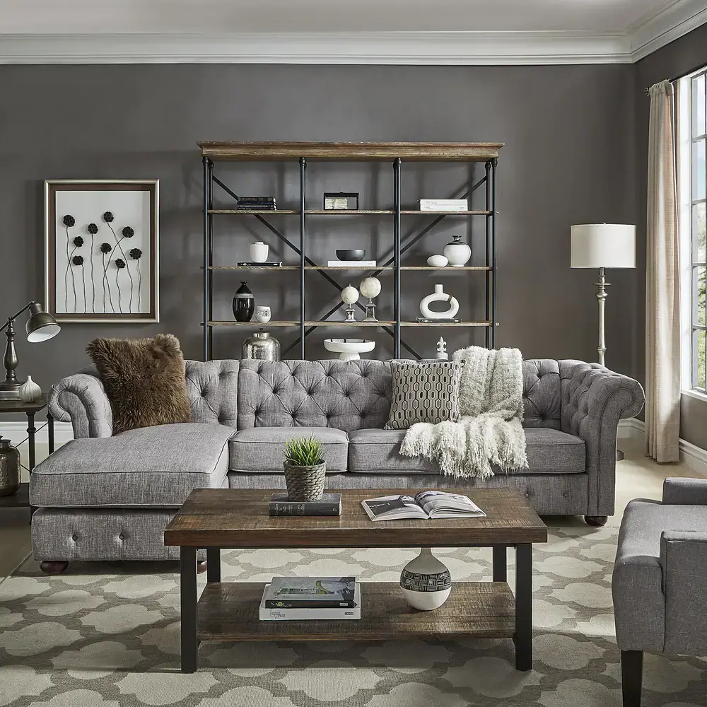 Chesterfield 4-Seat Sofa and Chaise – furniture