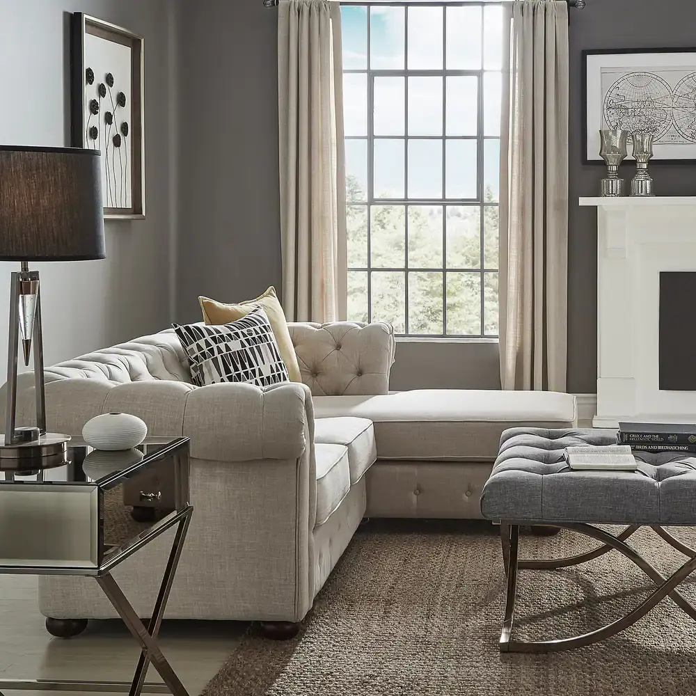 Chesterfield 4-Seat Sofa and Chaise – furniture