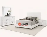 Zavior Felicity High Gloss Bedroom Set with LED Headboard thumbnail 1