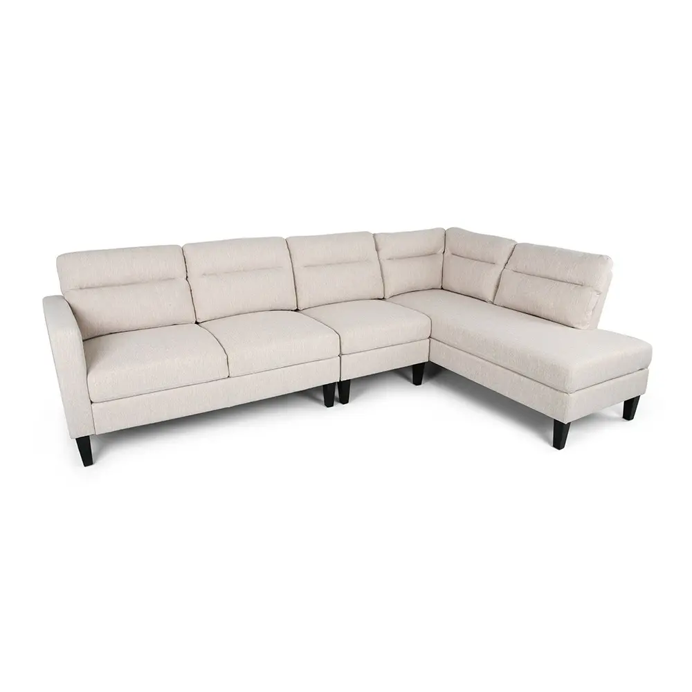 Modern Fabric Upholstered Sofa with Chaise Lounge – furniture