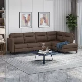 Modern Fabric Upholstered Sofa with Chaise Lounge – furniture thumbnail 5