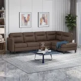 Modern Fabric Upholstered Sofa with Chaise Lounge – furniture thumbnail 1