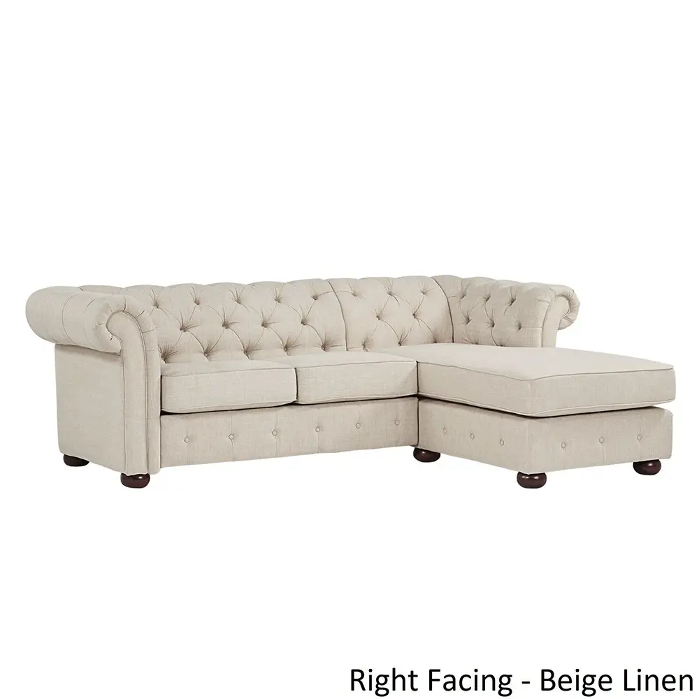 “Tufted Scroll Arm Chesterfield Sofa Dubai – 3-Seater with Chaise for Luxury Living” – furniture