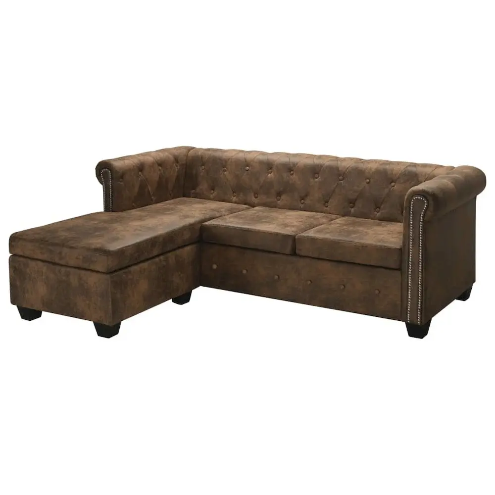 “Tufted Scroll Arm Chesterfield Sofa Dubai – 3-Seater with Chaise for Luxury Living” – furniture