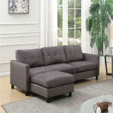 ACME Ceasar Sectional Sofa in Gray Fabric – Luxury Sofa for Modern Living (Seats 6) – furniture