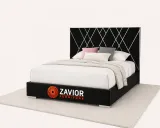 Zavior French Velvet Upholstered Bed thumbnail 1
