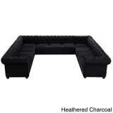 Garcia Tufted Linen U-Shaped Sectional Sofa – Perfectly Designed to Seat 11 People in Ultimate Comfort – furnitureGarcia Tufted Linen U-shaped Sectional Sofa – Comfort and Style thumbnail 2