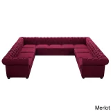 Garcia Tufted Linen U-Shaped Sectional Sofa – Perfectly Designed to Seat 11 People in Ultimate Comfort – furnitureGarcia Tufted Linen U-shaped Sectional Sofa – Comfort and Style thumbnail 3