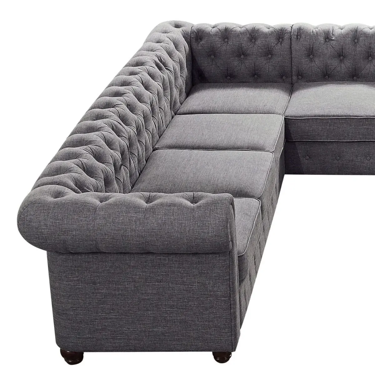 Garcia Tufted Linen U-Shaped Sectional Sofa – Perfectly Designed to Seat 11 People in Ultimate Comfort – furnitureGarcia Tufted Linen U-shaped Sectional Sofa – Comfort and Style