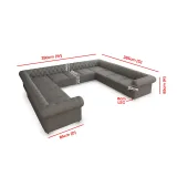 Garcia Tufted Linen U-Shaped Sectional Sofa – Perfectly Designed to Seat 11 People in Ultimate Comfort – furnitureGarcia Tufted Linen U-shaped Sectional Sofa – Comfort and Style thumbnail 6