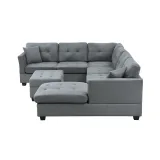 U-Shape Sectional Sofa with Storage Ottoman – Comfortable 7-Seater for Your Living Room – furniture thumbnail 2