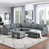 U-Shape Sectional Sofa with Storage Ottoman – Comfortable 7-Seater for Your Living Room – furniture thumbnail 1