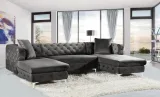 Luxurious Velvet Upholstered U-Shaped Sectional Sofa – 7-Seater Comfort and Style – furniture thumbnail 4