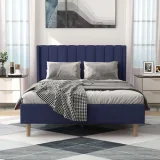 Zavior Upholstered Platform Bed with Wingback Headboard thumbnail 5
