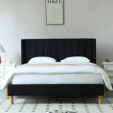 Zavior Upholstered Platform Bed with Wingback Headboard thumbnail 10
