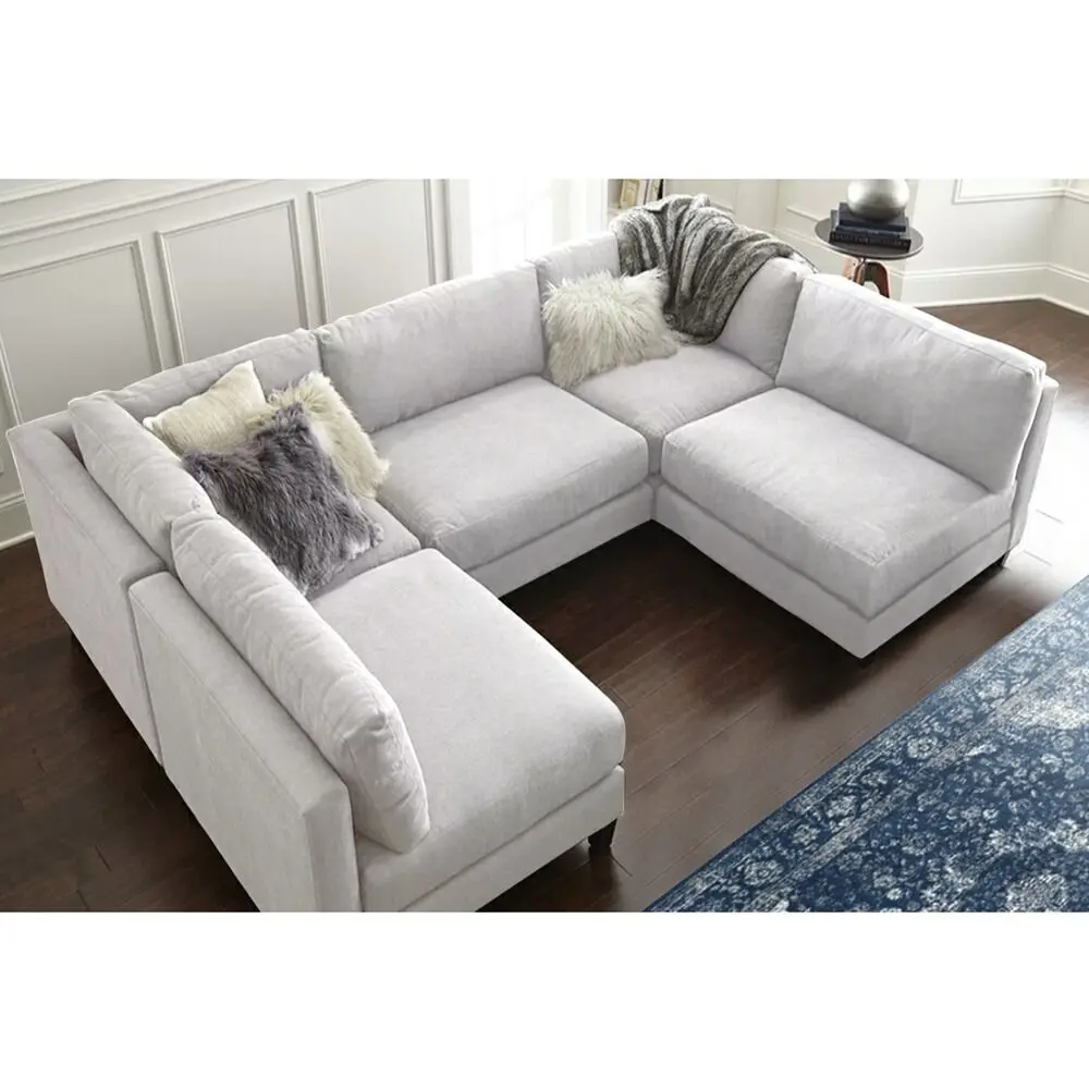 Luxurious 6-Piece Modular Sectional Sofa with Ottoman – Comfortable, Customizable & Stylish for Your Living Room – furniture