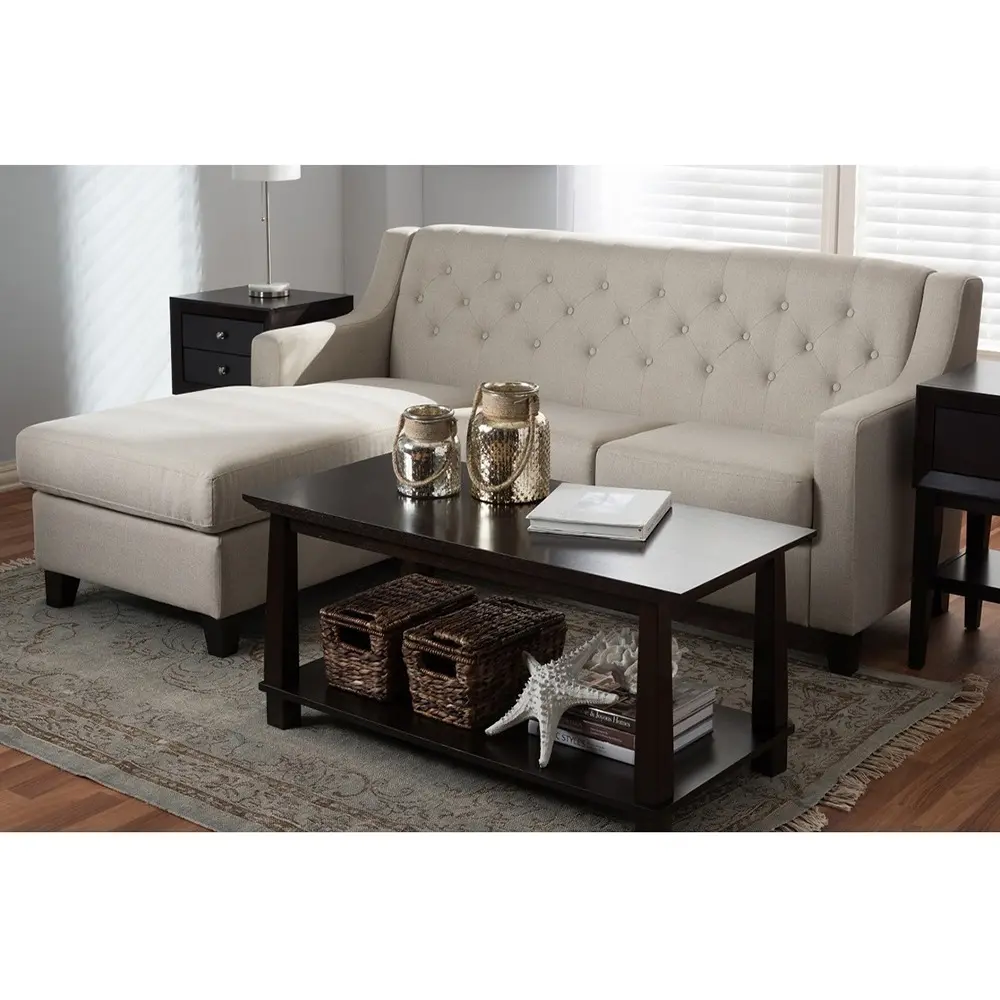 Fabric-Upholstered Tufted 2-Piece Sectional Sofa – Ultimate Comfort & Style – furniture