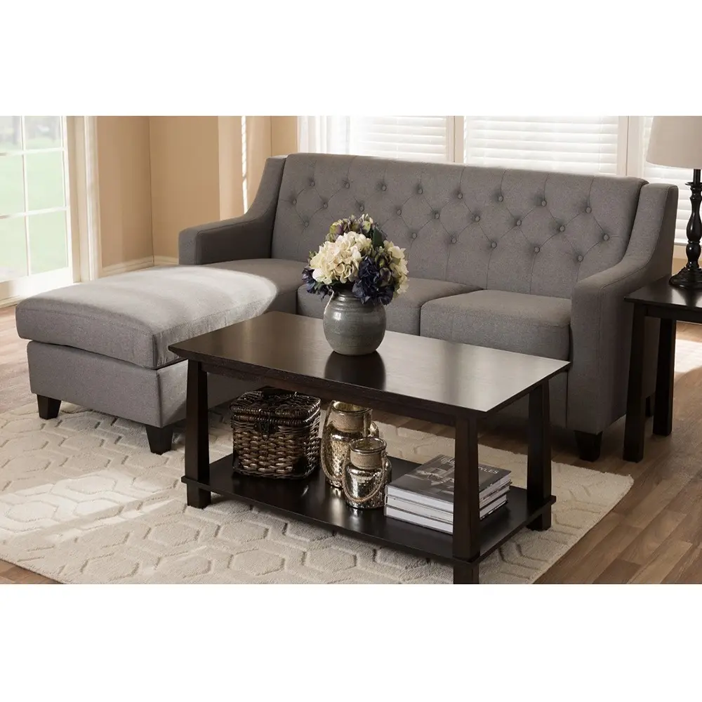 Fabric-Upholstered Tufted 2-Piece Sectional Sofa – Ultimate Comfort & Style – furniture