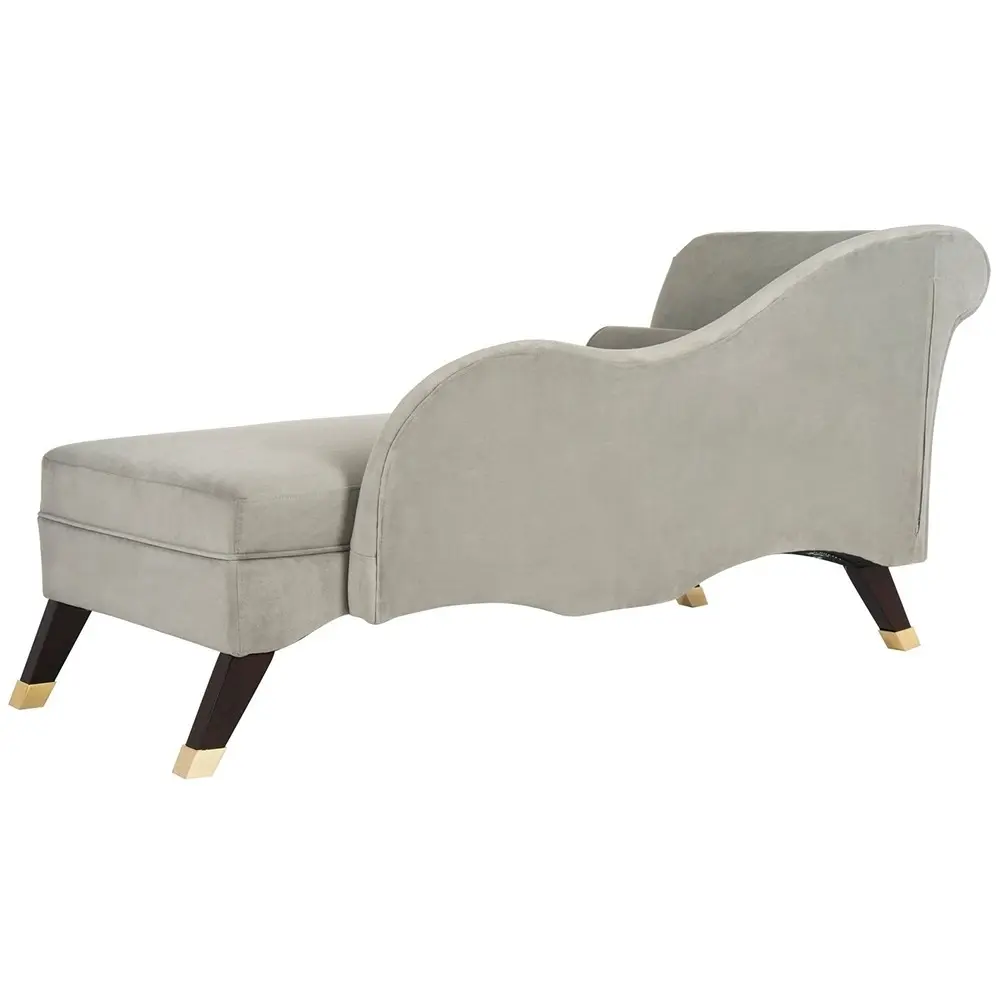 Safavieh Mid-Century Velvet Grey Chaise – furniture