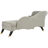 Safavieh Mid-Century Velvet Grey Chaise – furniture thumbnail 2