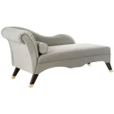 Safavieh Mid-Century Velvet Grey Chaise – furniture thumbnail 1