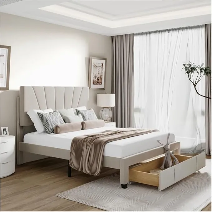 Zavior Hie Upholstered Storage Platform Bed