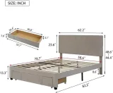 Zavior Hie Upholstered Storage Platform Bed thumbnail 7