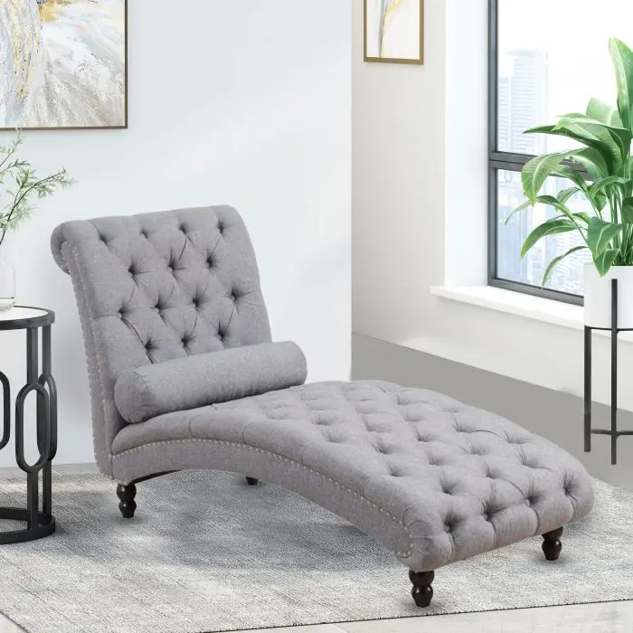 Chesterfield Tufted Nailhead Armless Chaise Lounge – furniture