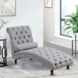 Chesterfield Tufted Nailhead Armless Chaise Lounge – furniture thumbnail 3