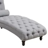 Chesterfield Tufted Nailhead Armless Chaise Lounge – furniture thumbnail 4