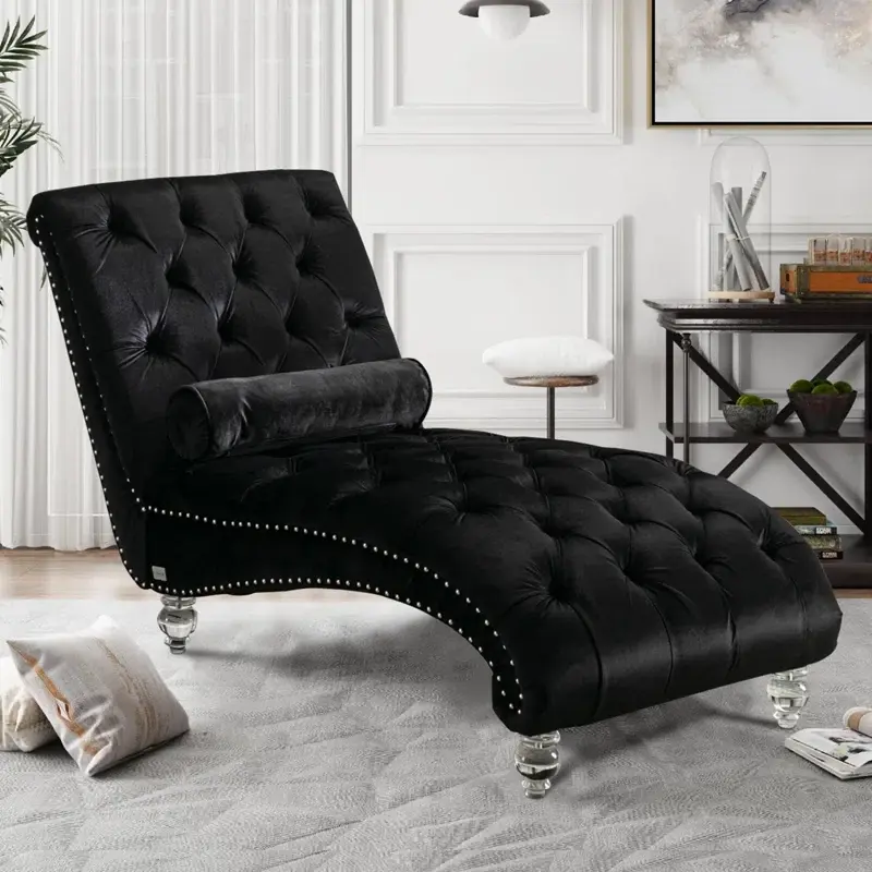 Chesterfield Tufted Nailhead Armless Chaise Lounge – furniture