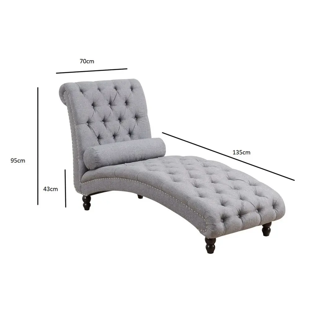Chesterfield Tufted Nailhead Armless Chaise Lounge – furniture