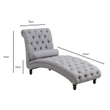 Chesterfield Tufted Nailhead Armless Chaise Lounge – furniture thumbnail 7