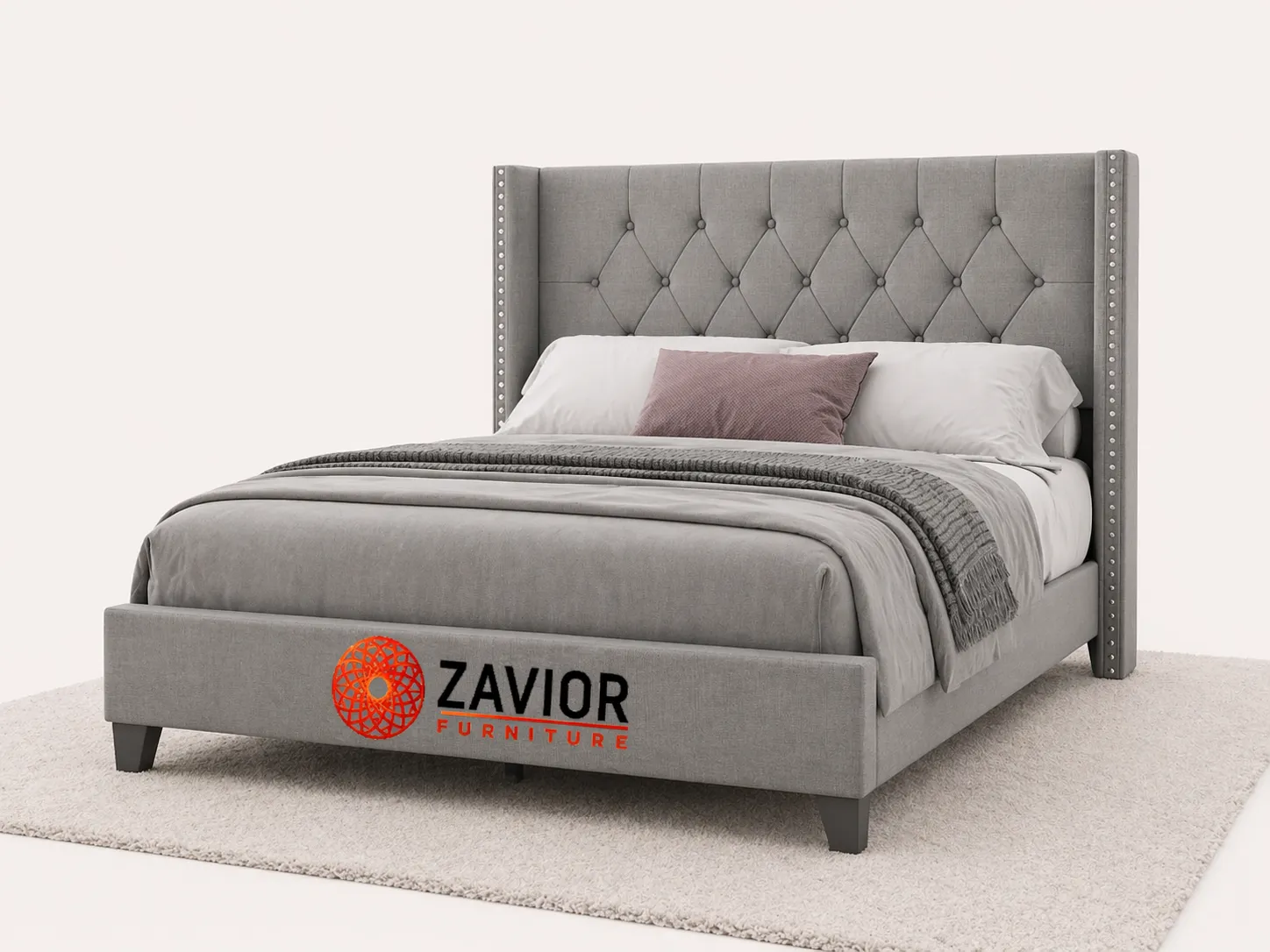 Zavior Homer Tufted Upholstered Panel Bed