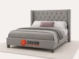 Zavior Homer Tufted Upholstered Panel Bed thumbnail 1